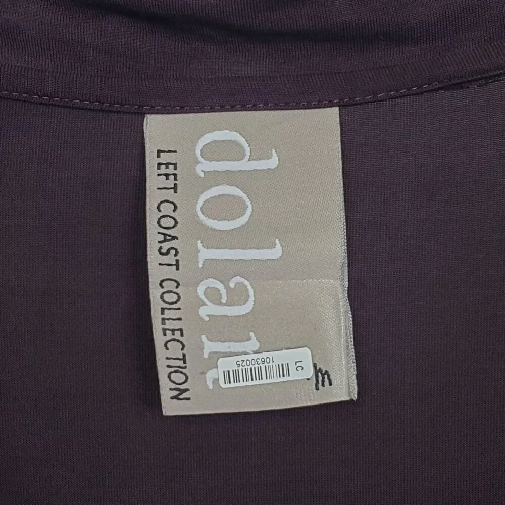 Dolan Left Coast Size M Dress Long Sleeve Silky Swing V Neck Relaxed Fit Pockets - Picture 4 of 11